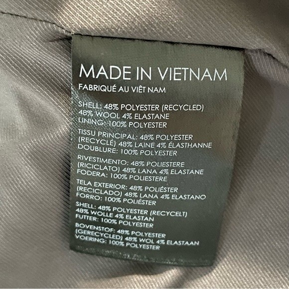 Club Monaco Women's Borrem Blazer Wool Blend Suit Jacket Size 10 Grey Blue - Picture 15 of 15